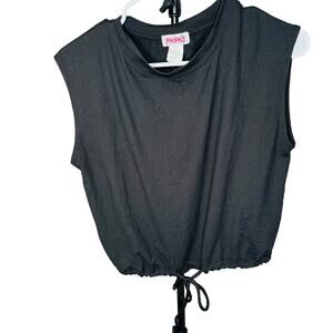 Madrag black sleeveless banded waist shirt size medium